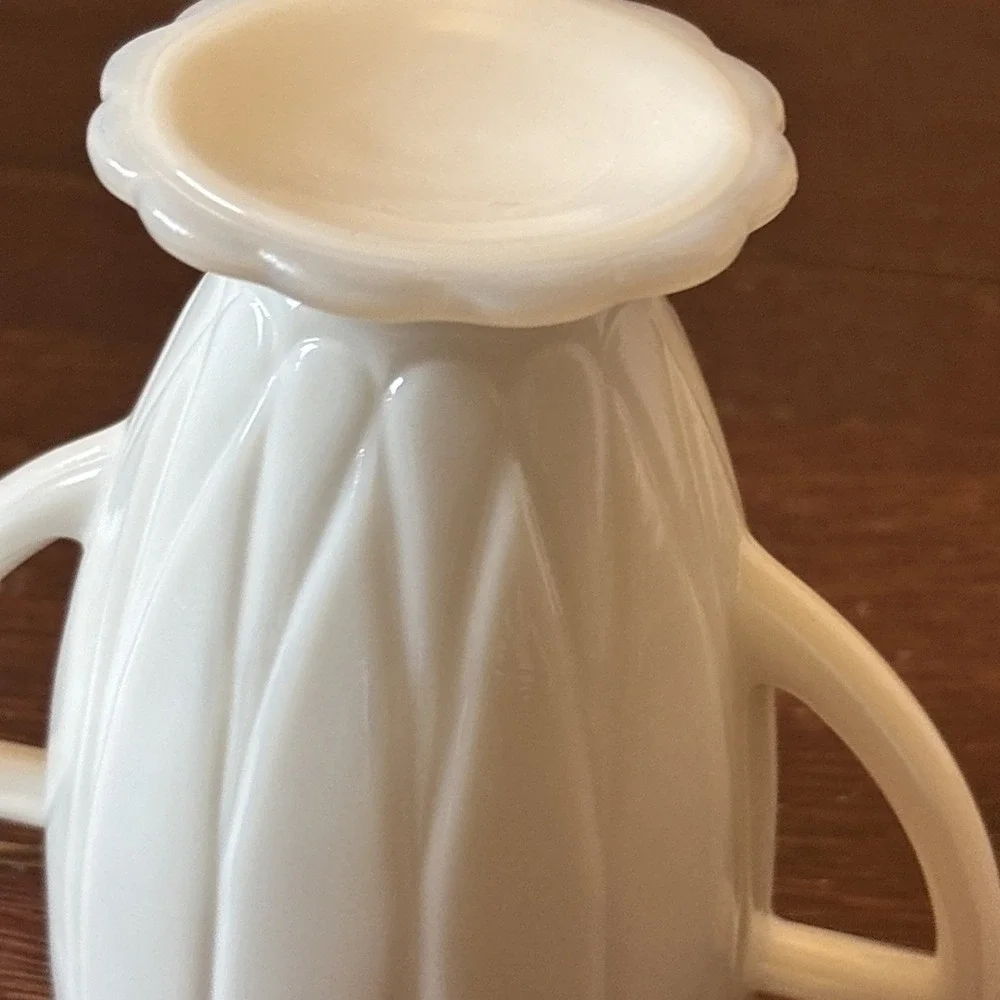Vintage Sugar Bowl Hazel Atlas Platonite Glass White 1940s 1950s